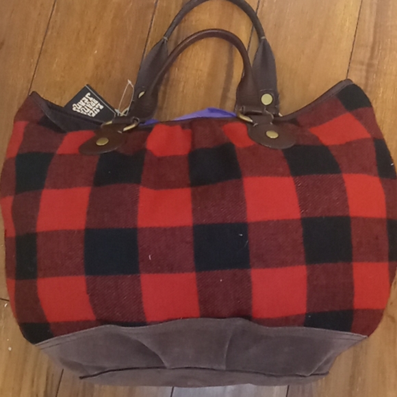 LUCKY BRAND Red/Black Checkered Hobo Bag Purse - Picture 5 of 13